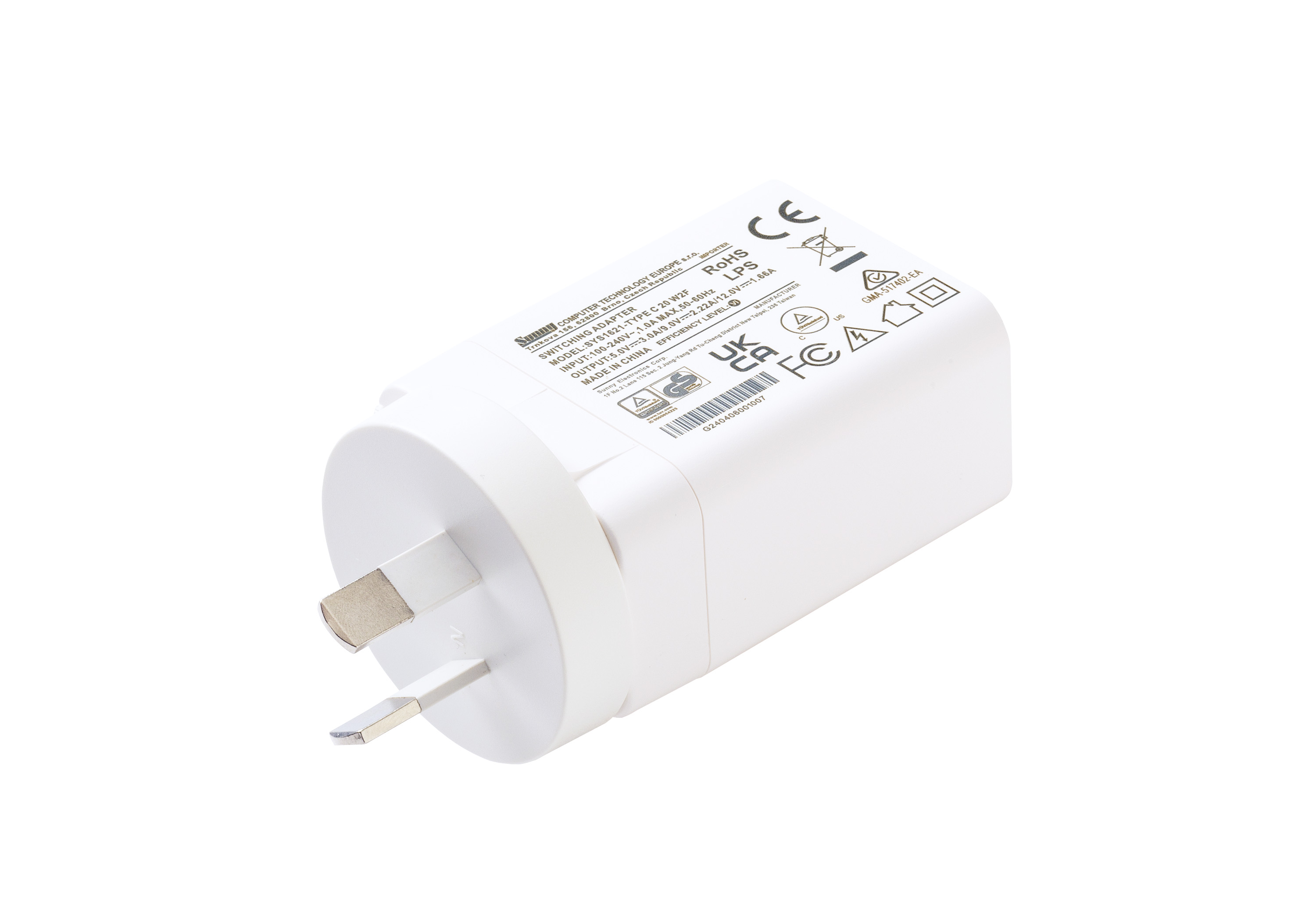 SYS1621-TYPE C 20 W2F apple white