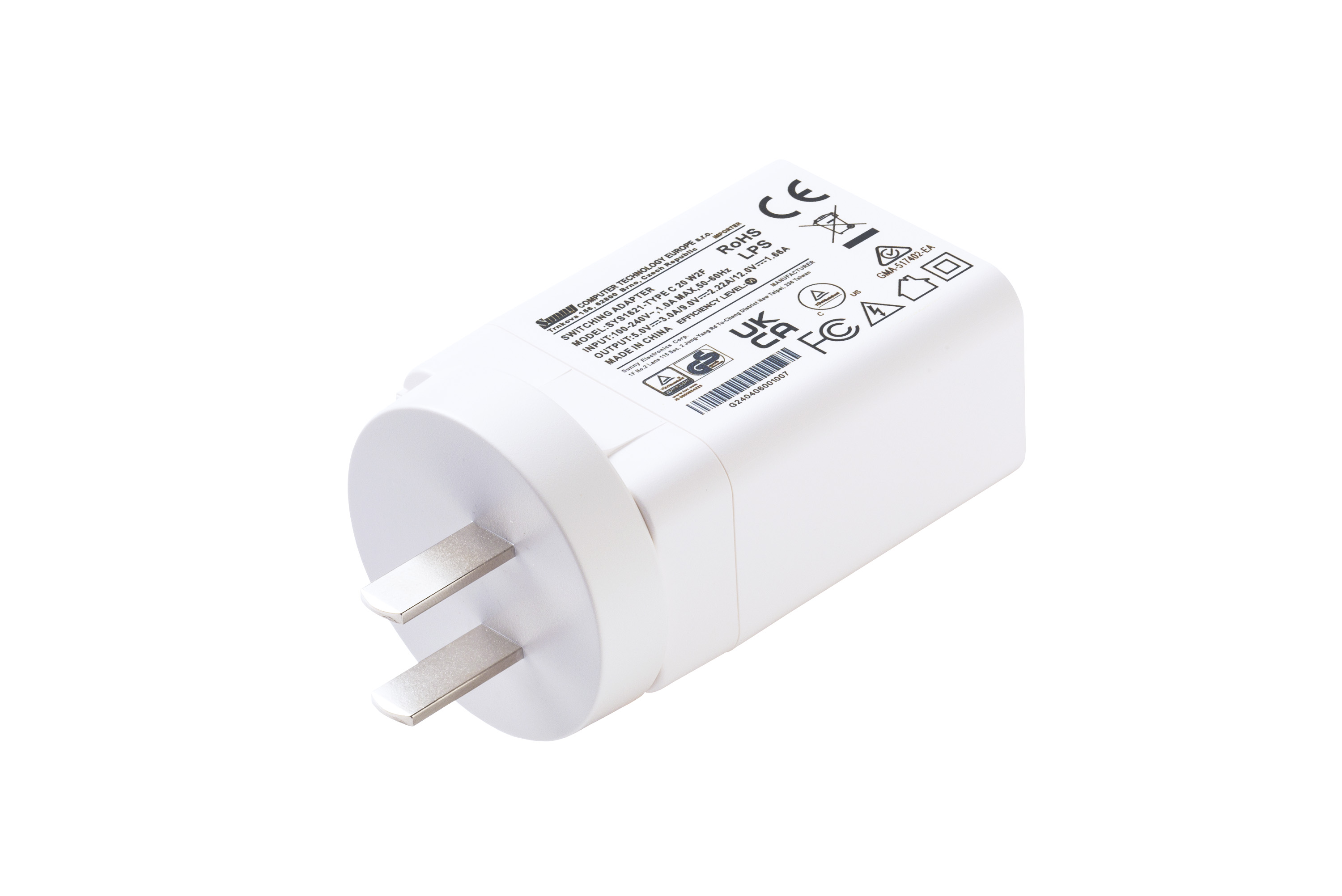 SYS1621-TYPE C 20 W2F apple white