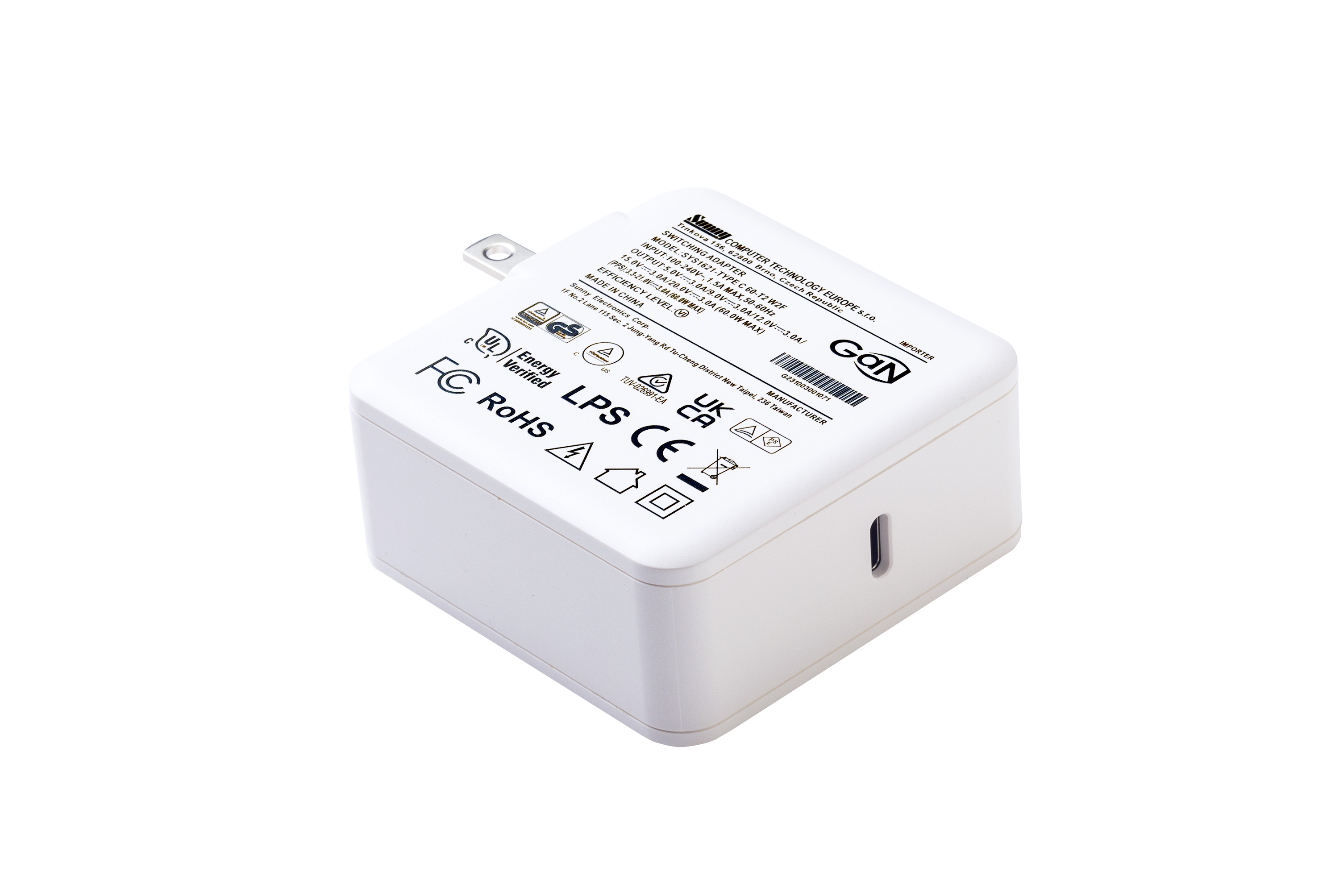 SYS1621-TYPE C 60 W2F apple white GaN