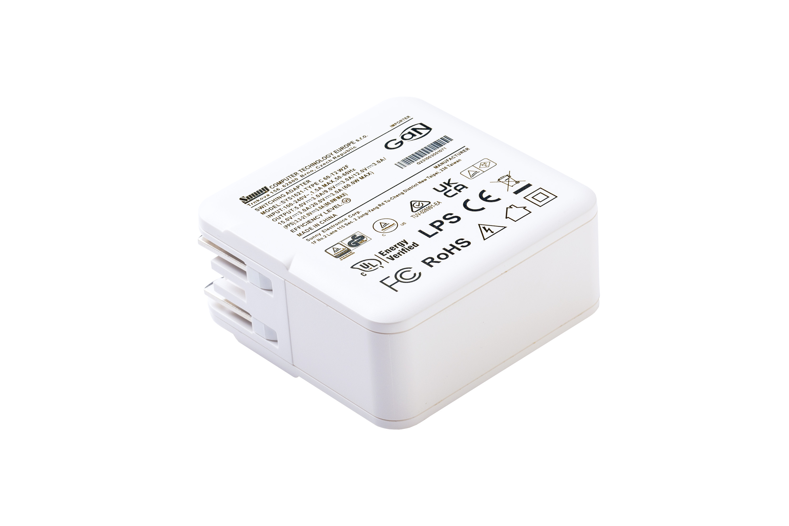 SYS1621-TYPE C 60 W2F apple white GaN