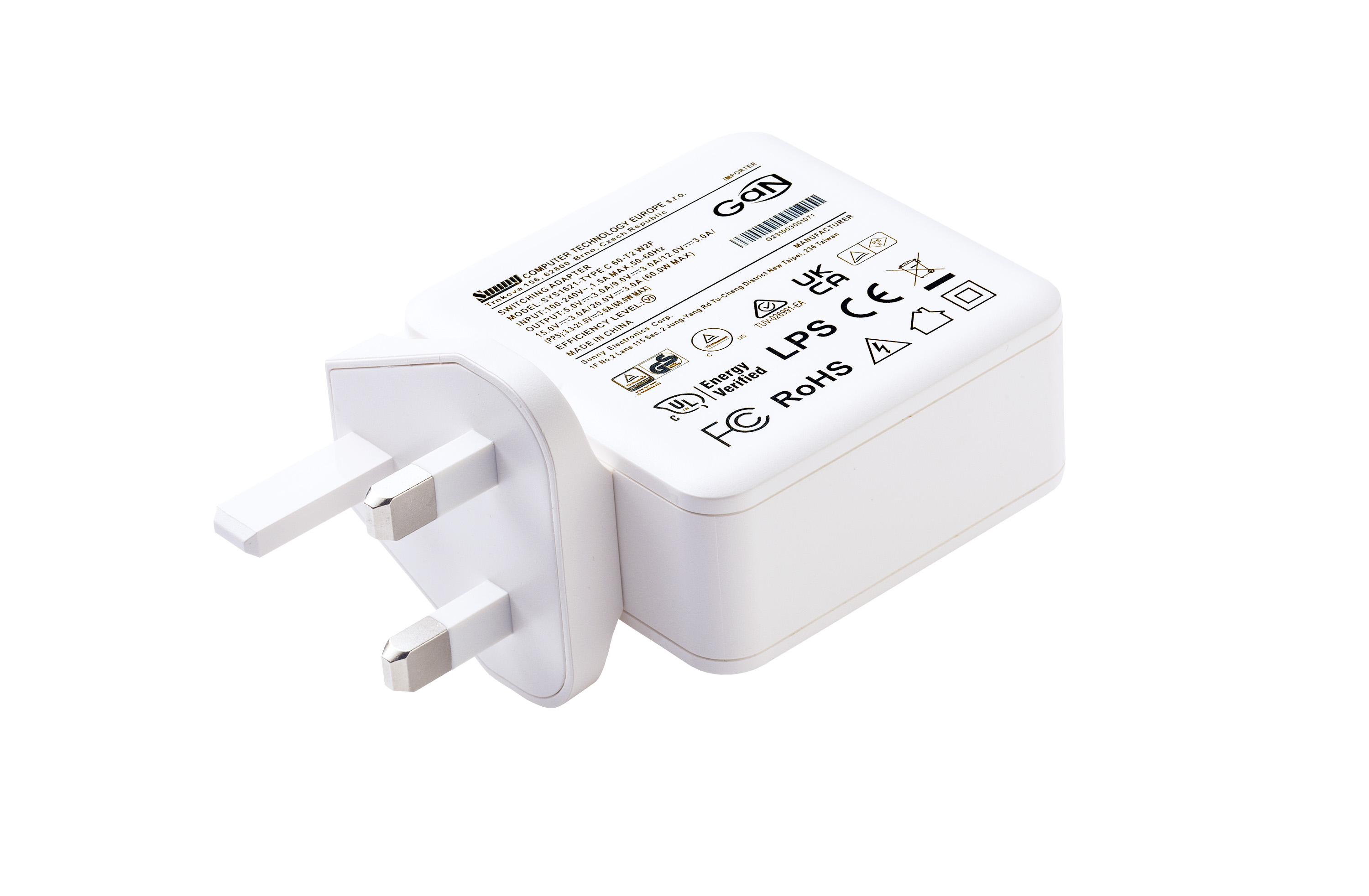 SYS1621-TYPE C 60 W2F apple white GaN