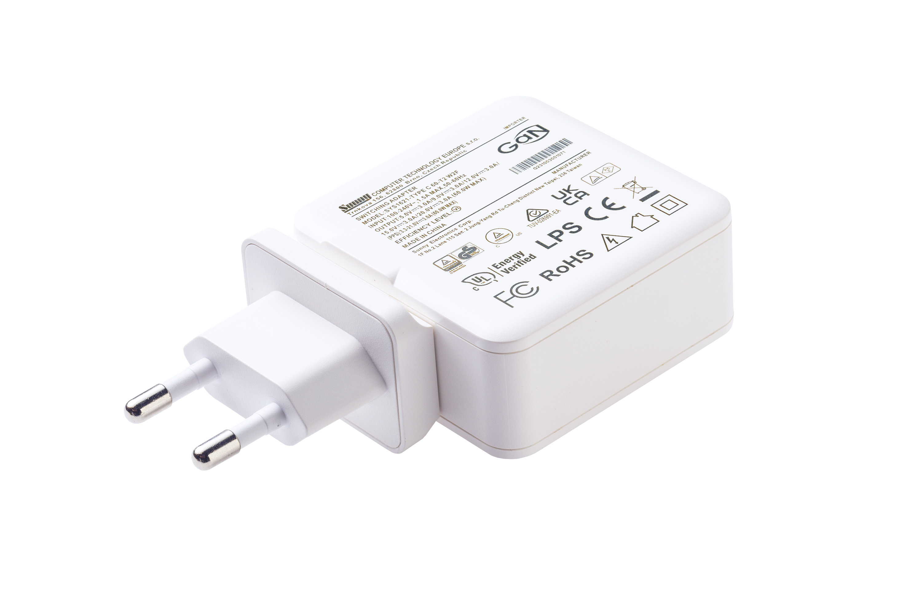 SYS1621-TYPE C 60 W2F apple white GaN