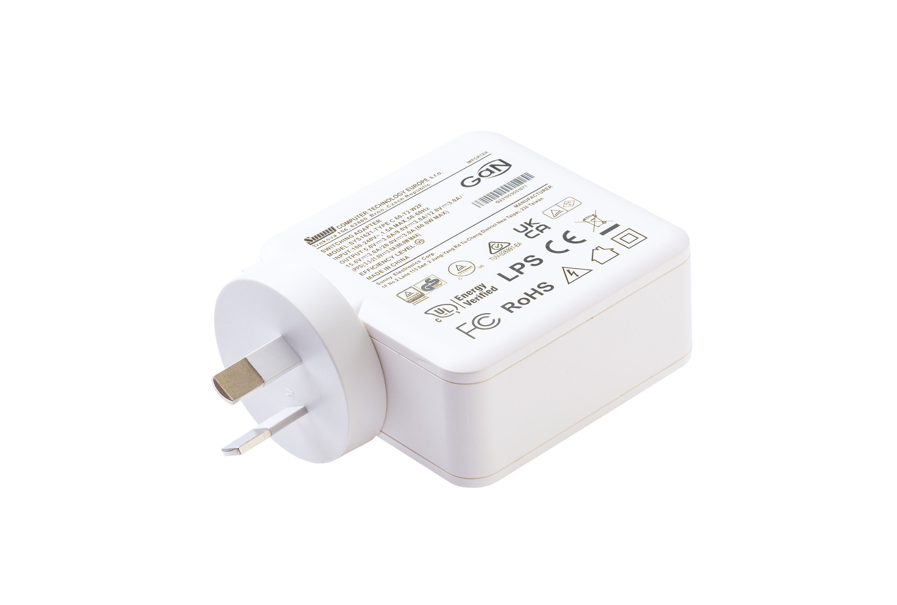 SYS1621-TYPE C 60 W2F apple white GaN