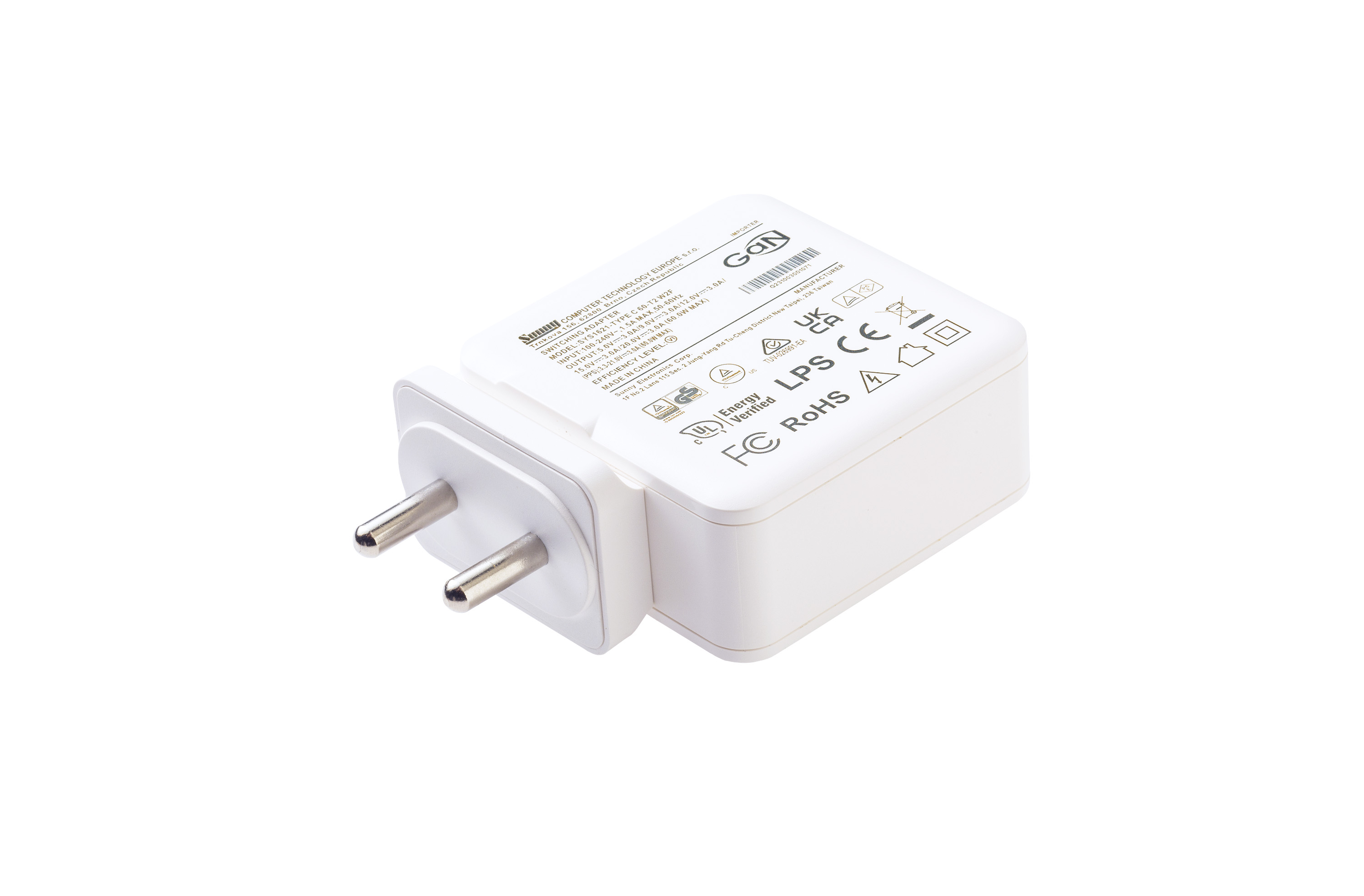 SYS1621-TYPE C 60 W2F apple white GaN