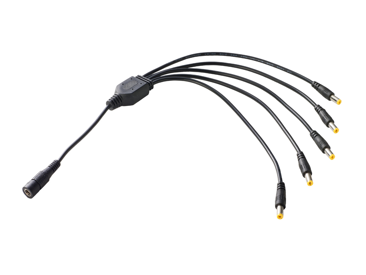 Cable Splitter (Jack to 5 Plugs 2.1x5.5x11) rc, 10cm+5x20cm - SUNNY  Computer Technology Europe